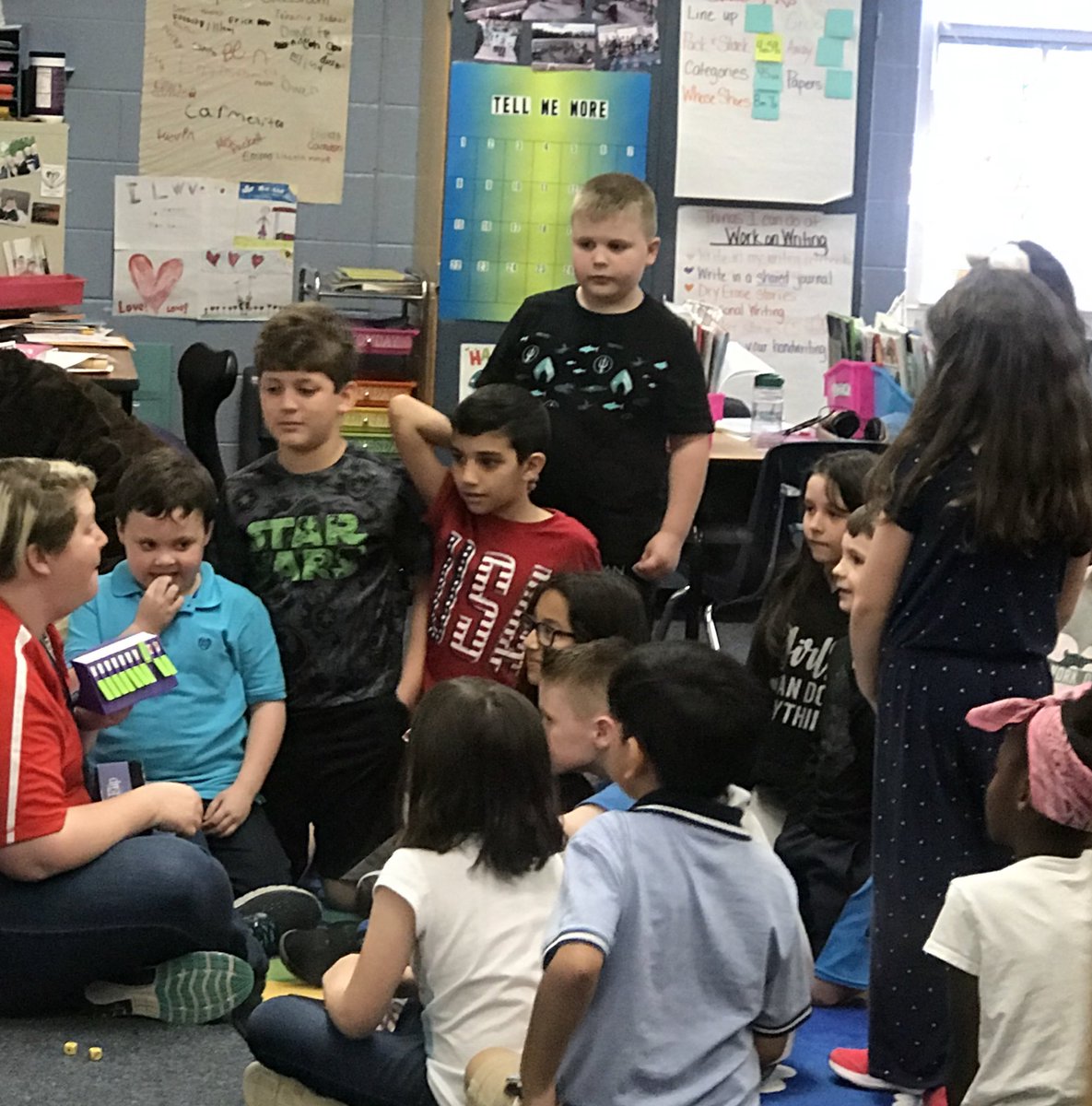 PuckettTeach's tweet photo. I don’t get many candid photos of me with my Ss so when I received these today, it made my ❤️ so happy! We played a spelling/math game and it was teacher vs students! They beat me and it was #amazing ! #conwayleaders #wordflip #iteachsecond #ilovemyjob #mrspuckettsclassrocks https://t.co/JQlrO4H9nK