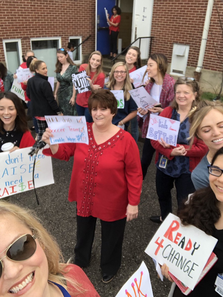raefinnie's tweet photo. We came together, we wore red... we held signs... but We NEED $upport! We have the same mission...we love our kids and we love teaching, but we need support... Look at these HARD WORKING teachers!♥️ #Red4Ed #Red4EdNash Please support MNPS teachers https://t.co/gja7QC8Io3