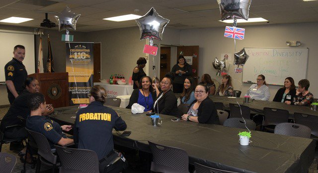 SBCprobation's tweet photo. The Probation Diversity Committee (PDC) is recognizing April as Cultural Diversity Month. Probation units in the county’s Central and West Valley regions hosted a cultural diversity potluck today.
The event helped staff raise awareness about workplace diversity. #SBCPDC https://t.co/5LunuIeNu1