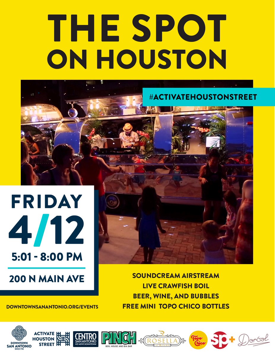 The Puro Pinche spot to be THIS Friday is down on Houston St! @CentroSA is taking over the Tech District w/@SoundCreamPopUp DJ’s, beer & bubbles from @Rosella_TX & FREE @TopoChicoUSA! 
The party is FREE but get $10 ALL-YOU-CAN-EAT crawfish boil tix A$AP! bit.ly/2UrJiPj