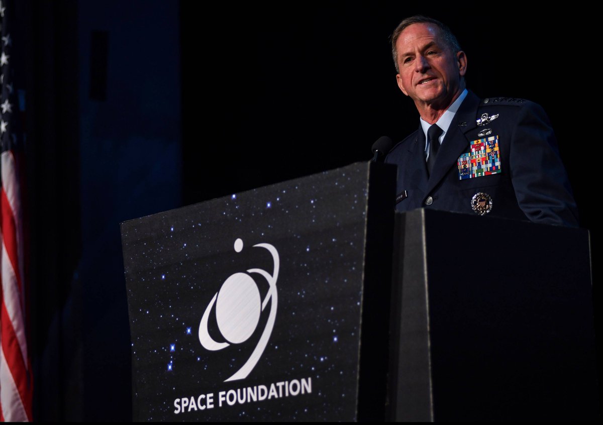 usairforce's tweet photo. The top echelon of the U.S.'s civilian &amp; military leadership offered unflinching assurances today that America’s superiority in #space will endure even as competition – and the stakes – for primacy intensify. #35SS @SecAFOfficial @GenDaveGoldfein 
https://t.co/wwbsVf1BBt https://t.co/N20ZyL5q3I