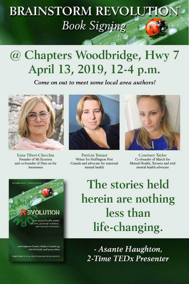 mietcetera's tweet photo. @fsorbara will attend @mbmayor has other commitments-I look forward to sharing this chapter of my journey with him on Apr 18. Very grateful to both for their support of @mietcetera and @HatsOn4Aware
#mentalhealth #mipromise #talkhatson #brainstormrevolution #booksigning https://t.co/g5IwbFC4Ja