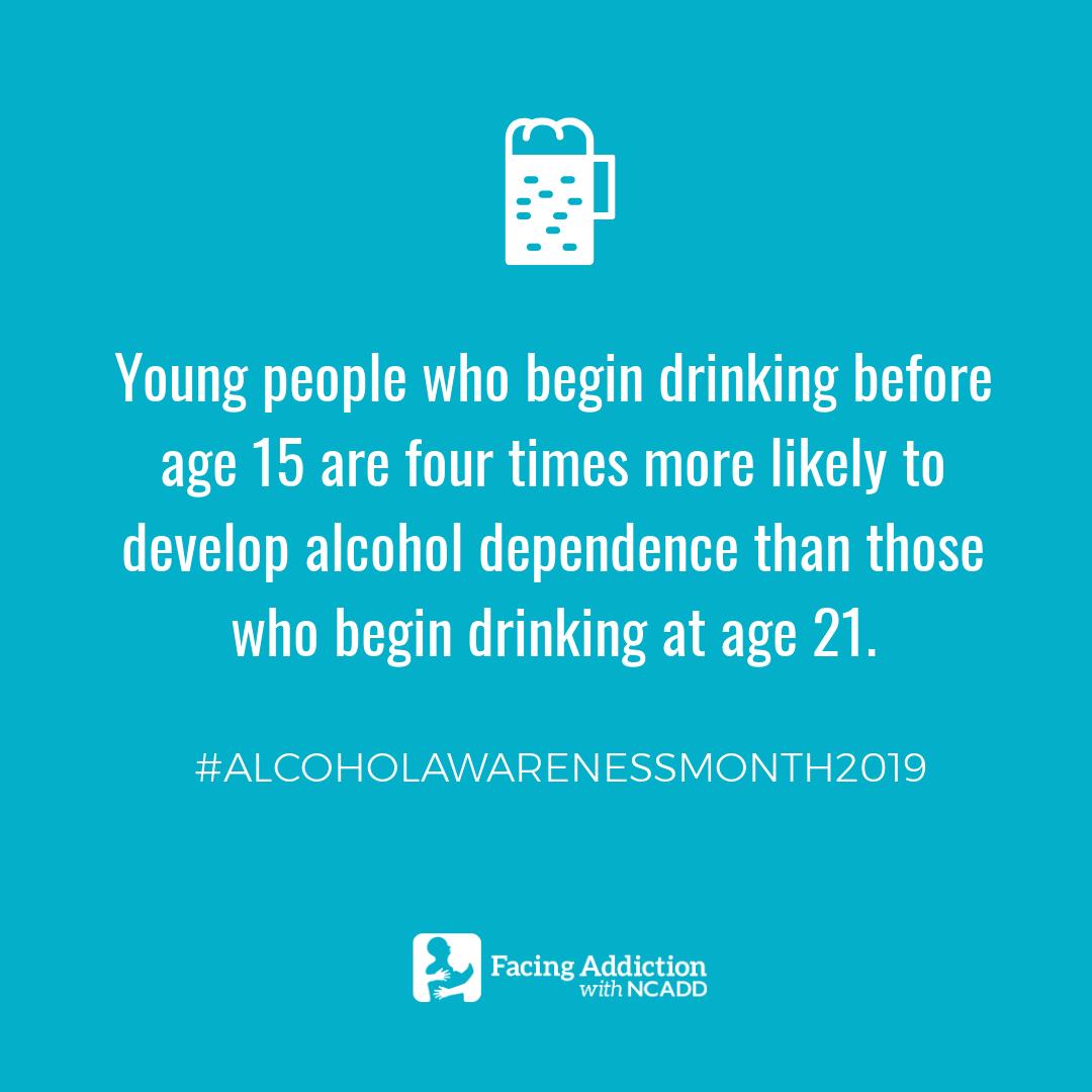 We're joining @FacingAddiction for #AlcoholAwarenessMonth2019! Did you know that underage binge drinking can increase chances of developing
alcohol dependence? Make sure to start the conversation about underage drinking with your teen early! https://t.co/w9o2y3LkJ2