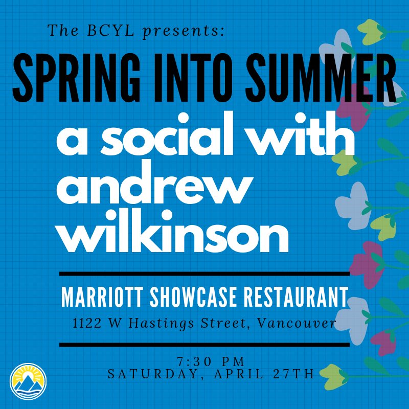 BCUnitedYouth's tweet photo. Join us as we host our leader @Wilkinson4BC at our Spring into Summer event! This event is open to BCYL members. Please register https://t.co/UFxRs04oPA. https://t.co/1OBf5s5d4h
