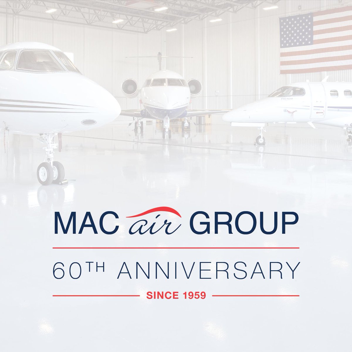 Macairgroup's tweet photo. MAC Air Group celebrates 60 wonderful years of being an aviation leader in ME. We’re proud of what we've accomplished. What’s next? We’ve filed our flight plan &amp; we invite you to join us for a flight like no other!  #aviationindustry #bizav #mainebiz #portlandjetport #flymacjets https://t.co/F6C7RI52jT