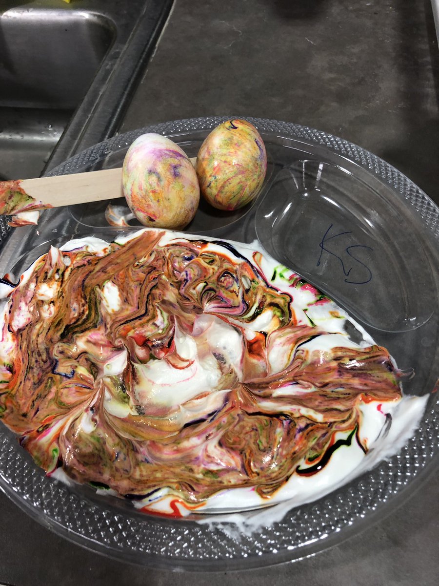 MissBworkerBees's tweet photo. It may look a little crazy but it should when you’re learning! Ss worked on their OT skills while also using some science too. The end result? Awesome eggs!! #umsmds #pressumecompetence #warriorstrength #unamipride https://t.co/oJclQyhVmB