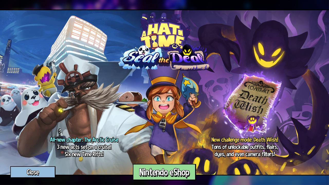 A Hat in Time on X: We have an exciting new sneak peak for A Hat in Time  on Nintendo Switch! There's some seals and deals that may have taken a bit