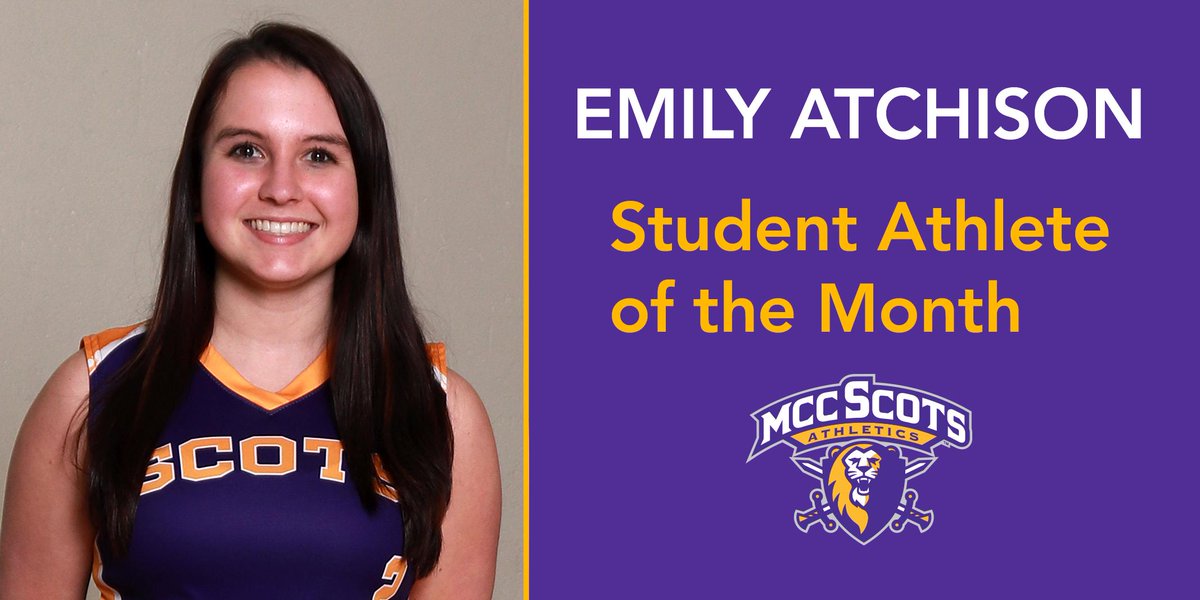 MCCScots's tweet photo. Congratulations to Emily Atchison who earned the MCC Student-Athlete of the Month honor for March! ⚾ #scotssoftball https://t.co/rtbFImf6VN