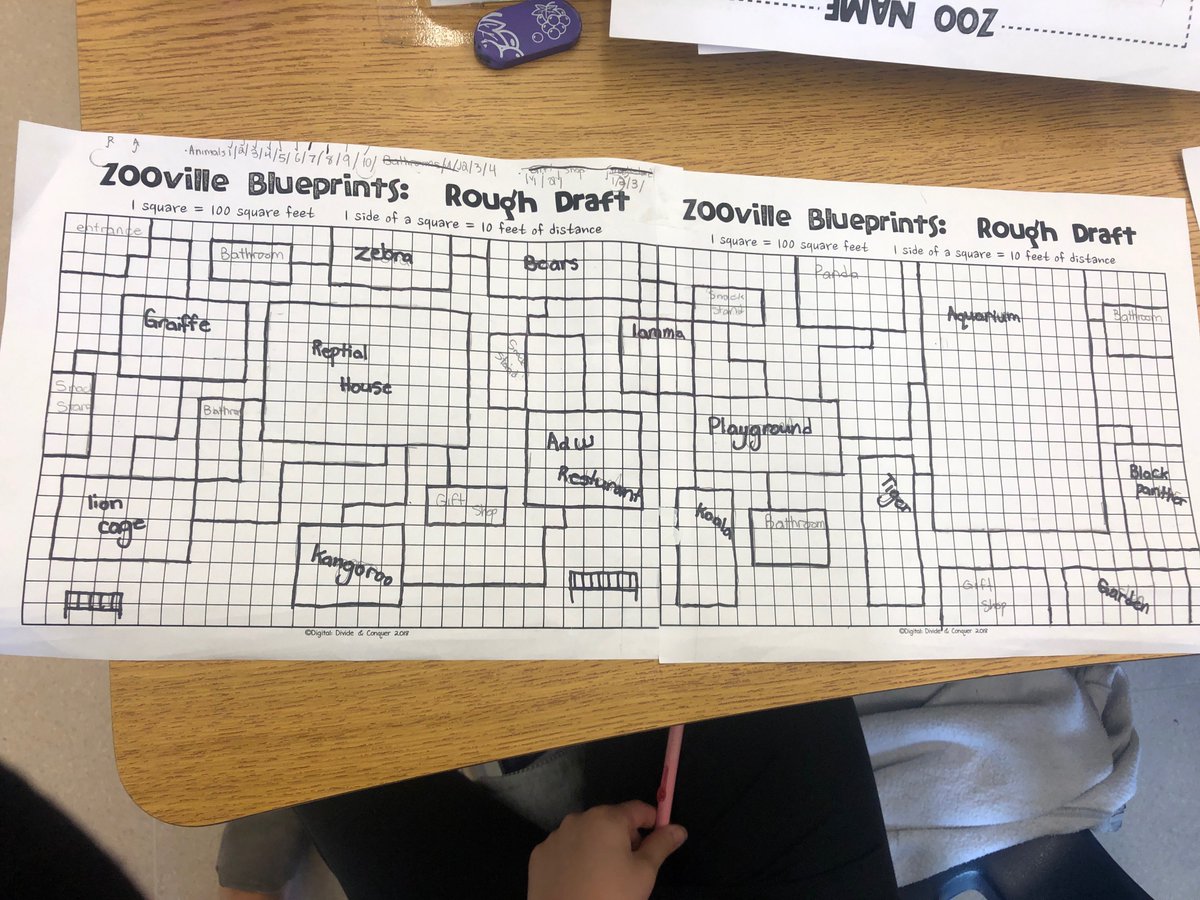 The start of designing our own 'Zooville's'@crescentpark36 ! Ss are learning about area, perimeter and scale by creating blueprints for their zoo's. Stay tuned for the completed Zoo's on @PlayCraftLearn #sd36learn #PBL #designthinking