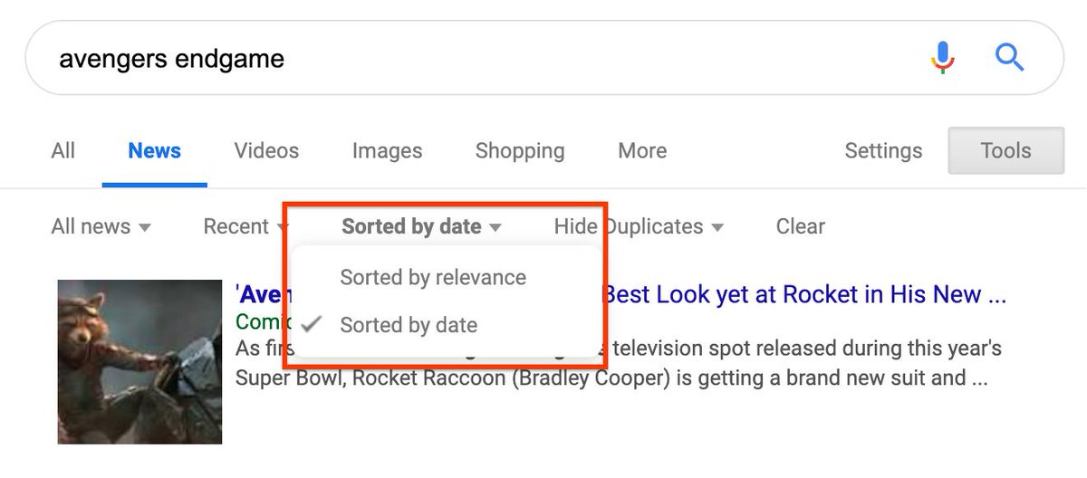 Within news search, sort-by-date is very useful. That’s because we often have good confidence about the dates associated with stories. Sort-by-date works there because the dates are meaningful and valid....