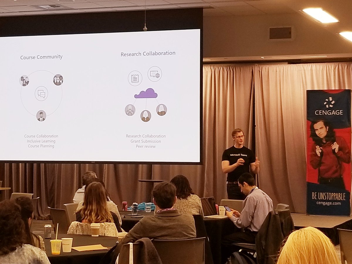 CL_Computing's tweet image. Dominic from @MicrosoftTeams speaking to educators about how to use Teams in the classroom. #teamsuniversity #highered #cce2019