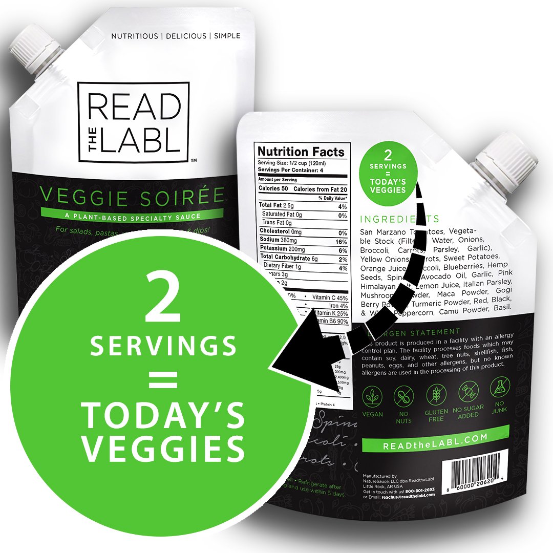 ReadtheLabl's tweet image. 6️⃣Each of our three introductory pouches spotlights a unique attribute on the back of its label. Follow us on Instagram and Facebook to learn more about our Veggie Soirée sauce! @Readthelabl.
#readthelabl #specialtysauce #pastasauce #littlerockar