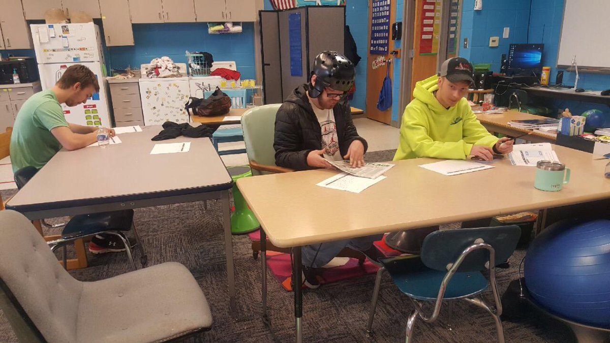 MHSSeniorProj's tweet photo. Andrea is interested in being a special education teacher, so has been spending time shadowing in a special education classroom  working with the students each week. https://t.co/4Y7sW4lO2t