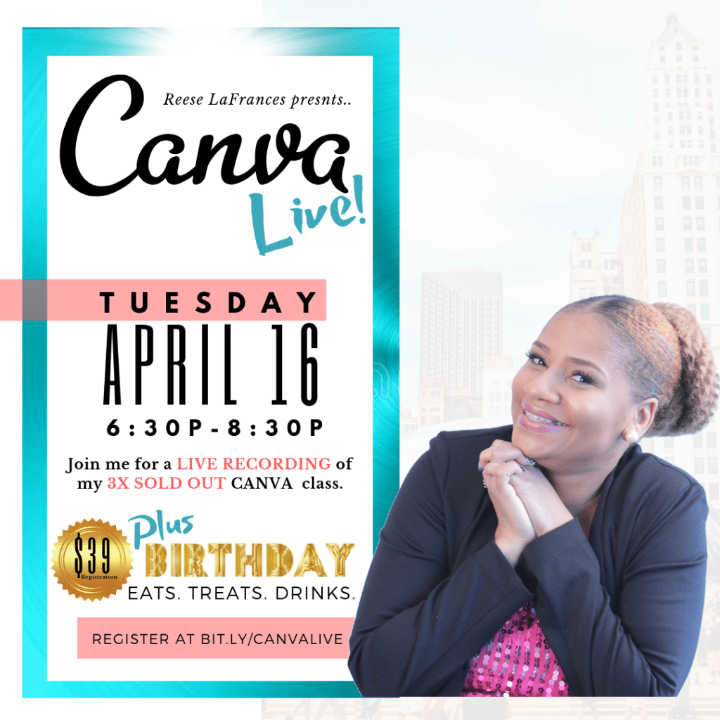 ReeseLaFrances's tweet photo. CANVA Live Workshop https://t.co/1WbAoApLAQ https://t.co/HBUfPfRK5V