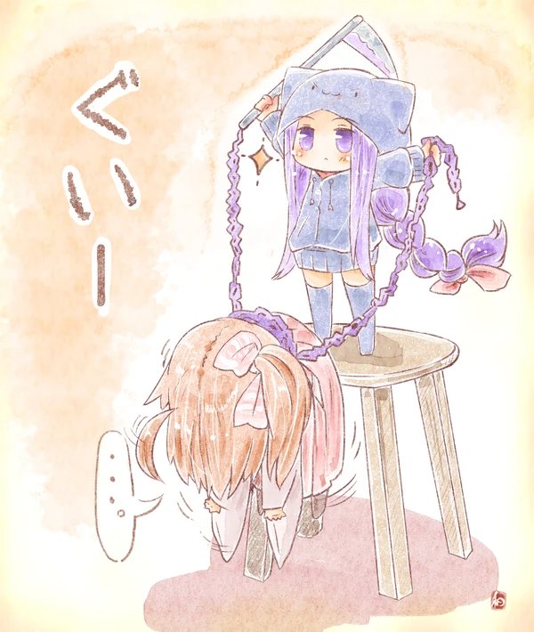 IncertaFuturi's tweet photo. @sleepyGudako Hmph... Fine! Ana will just squirm her way out of Gudako's arms, wrap her chain around her waist and...

Tada!

//Same source as before. https://t.co/DHlRUlNHfl