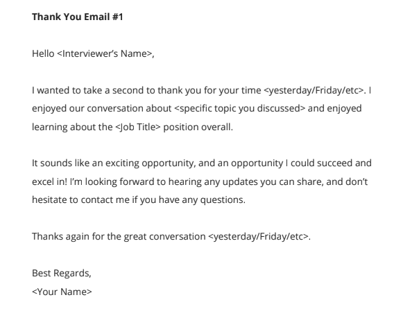 Contoh Email Ucapan Terima Kasih Setelah Interview Dalam Bahasa Inggris