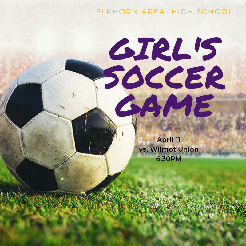 ElmerElk's tweet photo. ⚽💜Girls Soccer Game💛⚽
April 11
6:30 vs. Wilmot Union
#1Herd
#EASHGO https://t.co/2ZeVgSNXZr