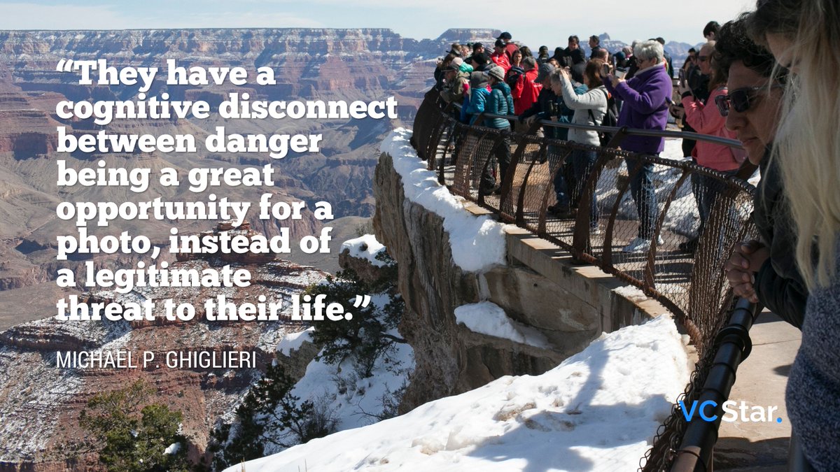 vcstar's tweet photo. Three people have died in recent falls at the Grand Canyon, and one expert says no amount of signage, railings or even verbal warnings will end the falls.  https://t.co/JyiTvnzx4r https://t.co/oM3eQpe3dx