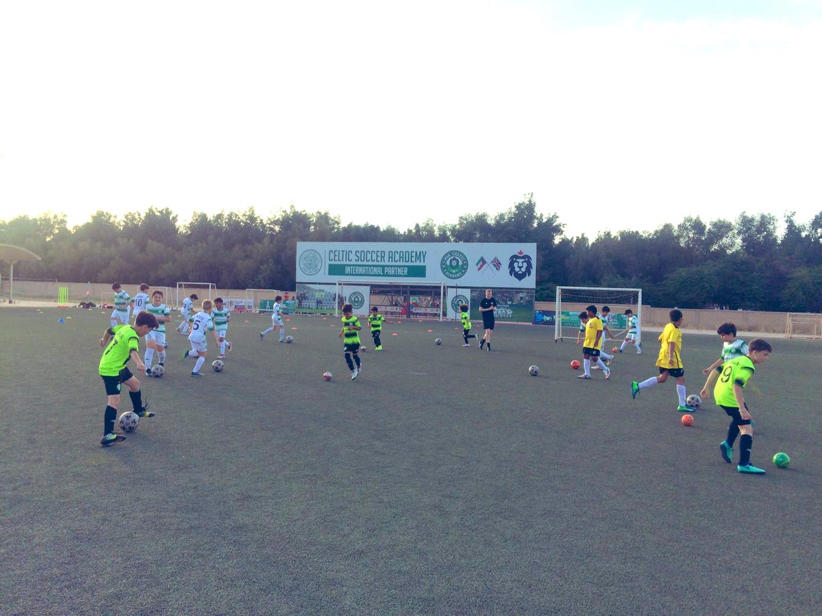 CelticSocAcad's tweet photo. Our visit to Kuwait π°πΌ continues. Itβs day 2 of our camp and the players focused on Receiving & Releasing Skills before progressing into possession and then the freedom of a game β½οΈππΌββοΈ @PSAQ8 #ClubPartnershipProgramme #CelticFC https://t.co/nirrlOyVWZ