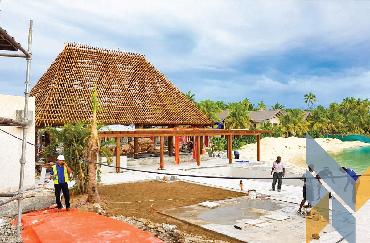 TechlamNz's tweet photo. Progress on Plantation Island Resort, Fiji. Credit to everyone involved, this is looking great! #techlamnz #techlamglulam #glulam https://t.co/qRDzH6FVAy