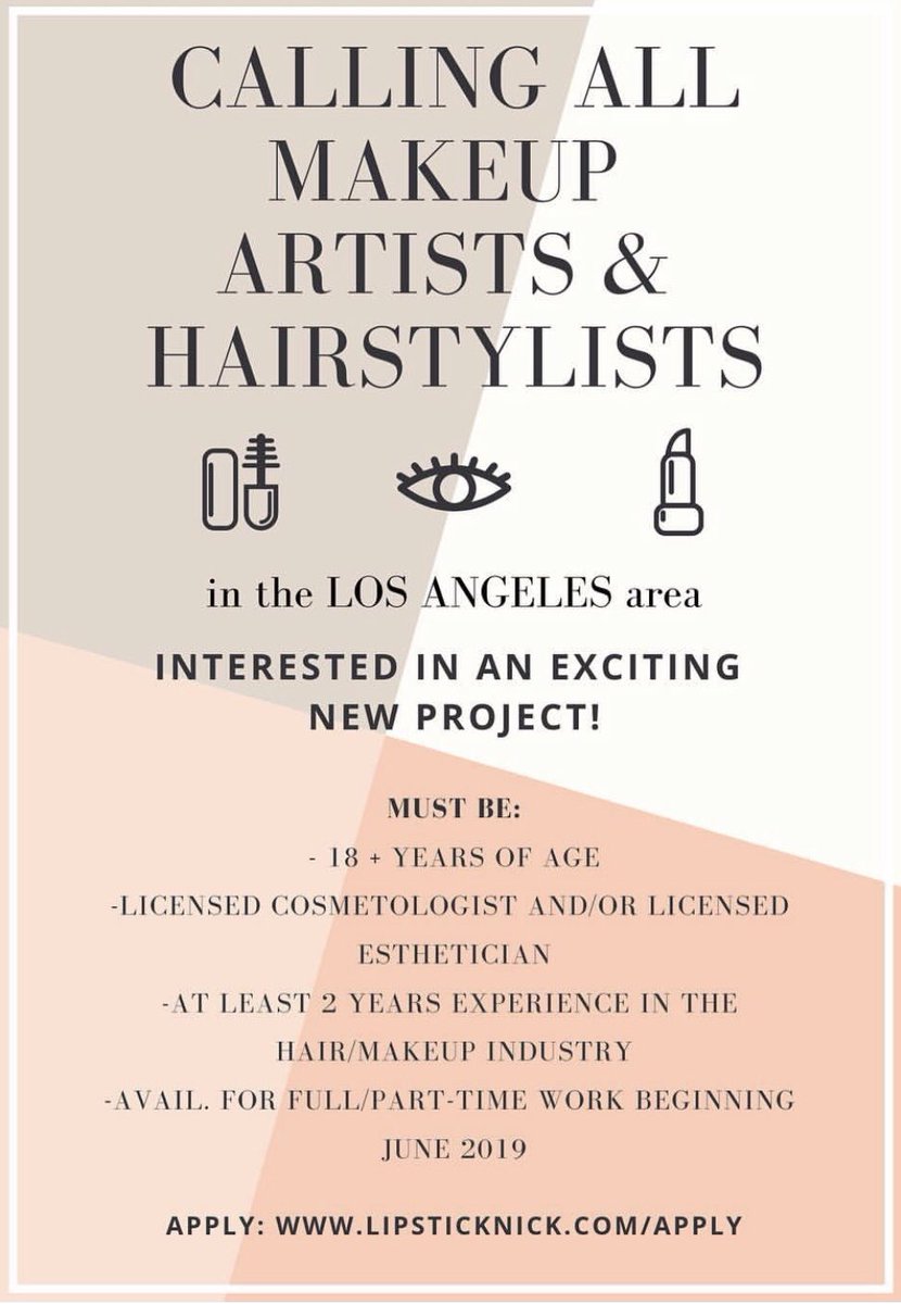 Lipsticknick على تويتر Attention Licensed Makeup Artists