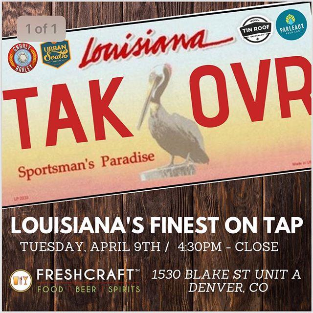 GnarlyBarley's tweet photo. Are you in #Denver? Come drink some gnarly brews with us and our #LouisianaCraftBeer brethren tonight @freshcraftfood! @zaccaramonta, @brightside333 &amp; @lacostedrinks will all be there, so come hang. #louisiana #taptakeover #freshcraft #denvercolorado #fr… https://t.co/k8WIi4ZVK0 https://t.co/wzWTLxyRvd