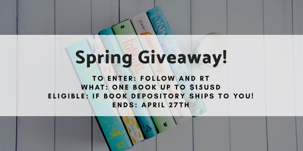 RaeNovels's tweet image. It's time for a . . .

🎉GIVEAWAY!!🎉

WHAT: One book up to $15USD from Book Depository 📚

HOW TO WIN: Follow me and RT this post! 

ELIGIBLE: International is okay if BD ships to you. Under 18 okay with parental permission. No giveaway accounts! ☺️

Ends April 27th!!!