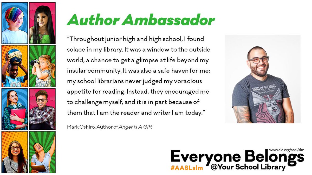aasl's tweet image. “Throughout junior high and high school, I found solace in my library.” Mark Oshiro @MarkDoesStuff #AASLslm