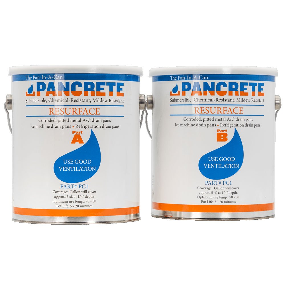 CleanAC's tweet photo. The infamous, “pan in a can” horizontal resurfacer. Pancrete can resurface an existing pan as you pour a new one right over it. It’s permanent, self-leveling and puts a stop to damaging leaks. 

Shop Now: https://t.co/McHkSJL9F9  #HVAC https://t.co/4HPIA57JY1