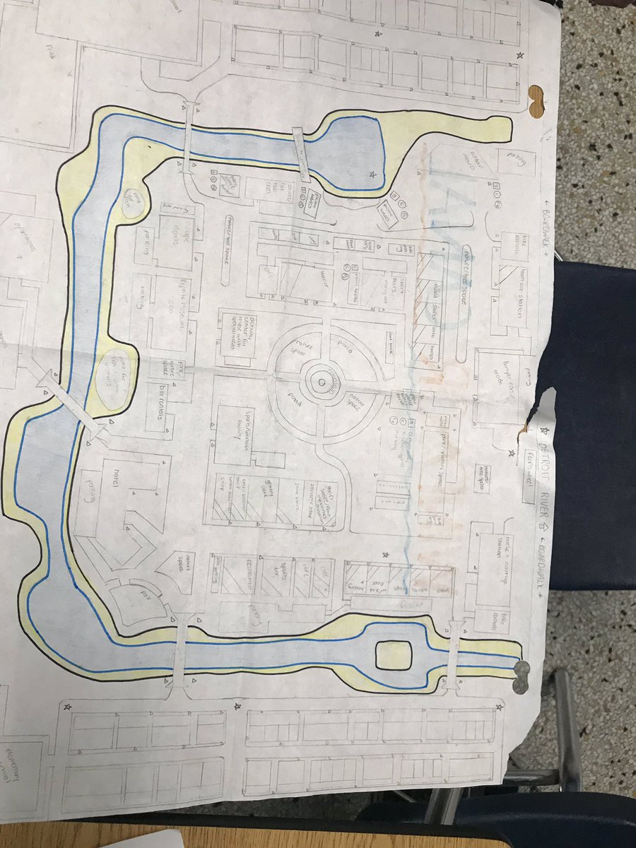 schro112's tweet photo. Grade 9s population project, students were asked to recreate the Windsor canal that was proposed a few years ago. Maybe the city will re consider the project again. @LEADUWindsor https://t.co/J4lKOdWOYP