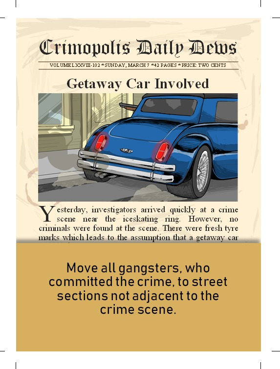 CheapSheepNZ's tweet photo. First drafts of the #Crimopolis newsflash cards are coming in. Apart from that the color doesn't fit 1920s newspapers, do you have any other thought? #SeekingFeedback #prototyping #CardDesign https://t.co/0eERLPyat3
