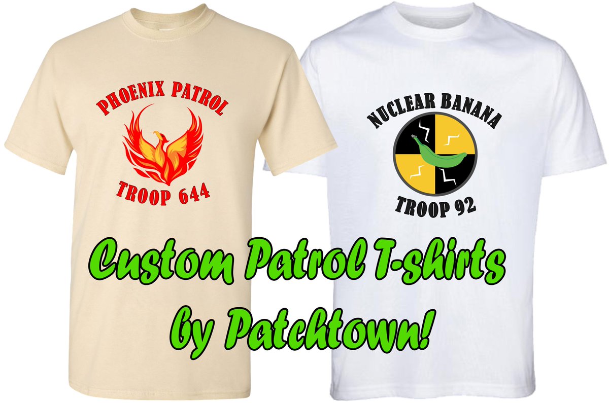 Get ready for those summer camping trips 🏕 with custom patrol shirts from Patchtown! With any of our patrol graphics, or even a custom graphic of your own! Visit Patchtown.com
 or email info@patchtown.com for more info!