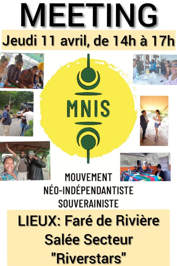 MNIS_movement's tweet photo. #InfoComm #MeetingMNIS
On vous donne Rdv ce jeudi 11 avril au Faré de Rivière Salée (Secteur Riverstar) de 14h à 17h,
Venez partager et échanger avec nous,
#Meeting #Provinciales2019 #TeamMNIS https://t.co/yzLoXyBTOS