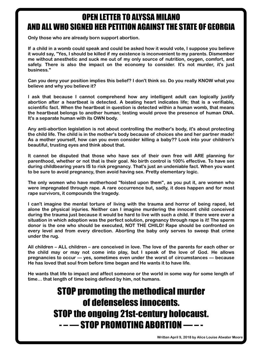 RubyJewelHeart's tweet image. Please re-tweet!
#CHOOSELIFE
#HeartbeatMeansLife
#LifeBeginsAtConception
#NoSuchThingAsUnplanned
#HollywoodIsNotTheBossOfMe