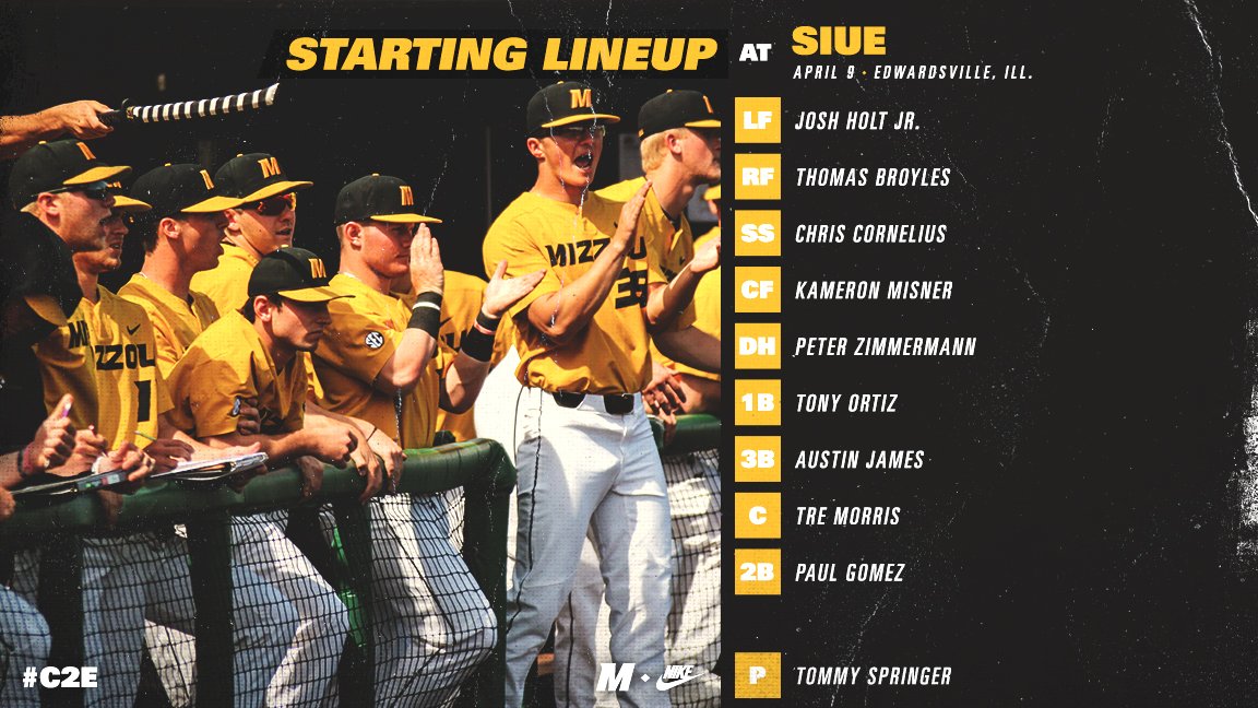 #Mizzou Starting Lineup

#MIZ #ShowMe #C2E 🐯⚾️