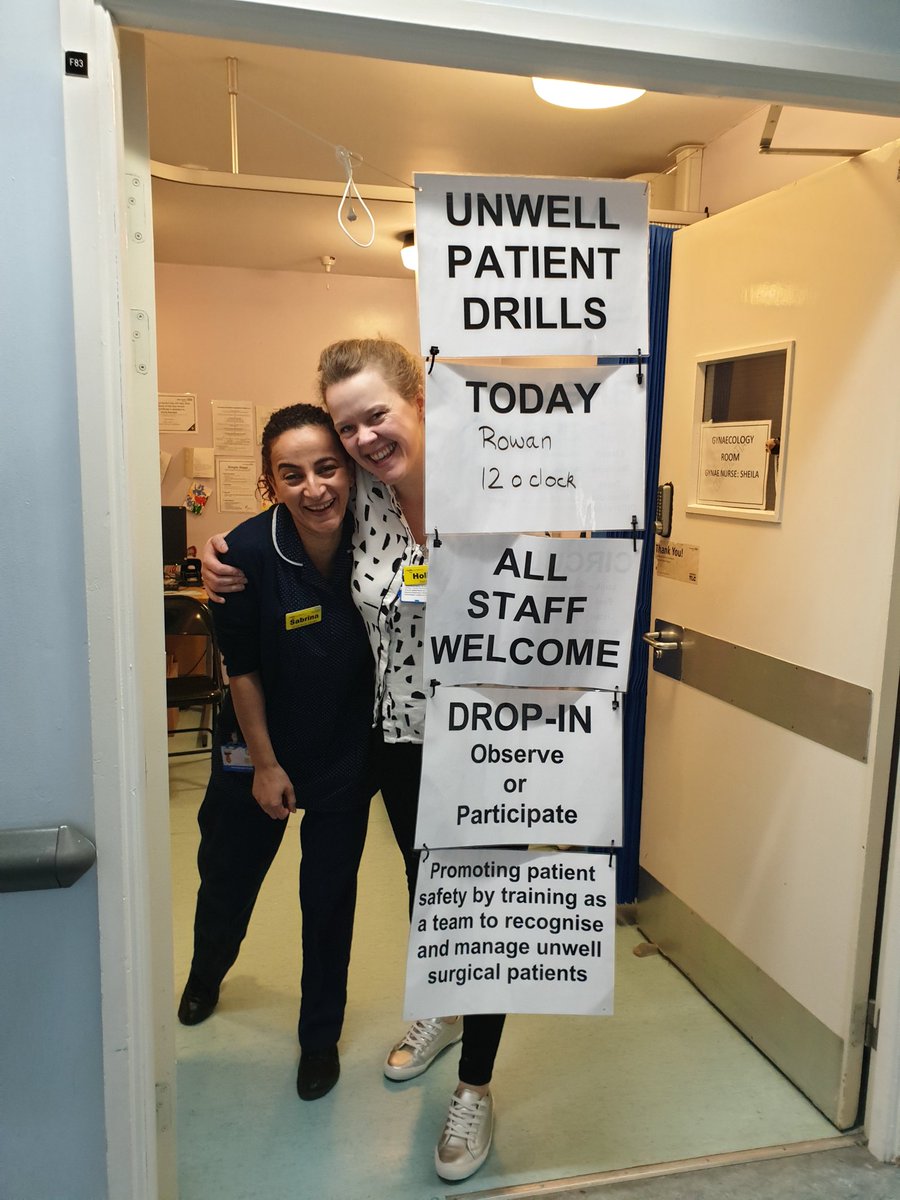 Thank you <a href="/hollypcarpenter/">Holly Carpenter</a>  with the help of Sabrina for doing unwell patient drills for staff on <a href="/RowanWard1/">Rowan Ward</a> today. It was made fun and done in a calm way giving us the tools and knowledge to manage unwell/deteriorating surgical patients. Looking forward to the next one