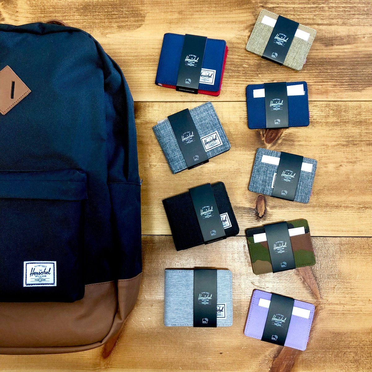 New #herschelaccessories have arrived! Did you know all of their wallets have an #RFID blocking layer? Have some peace of mind while your cruising around town or #traveling to a new place! ✈️
P.S. We will be out on the #txst quad tomorrow! Make sure to stop and say hi! 👋