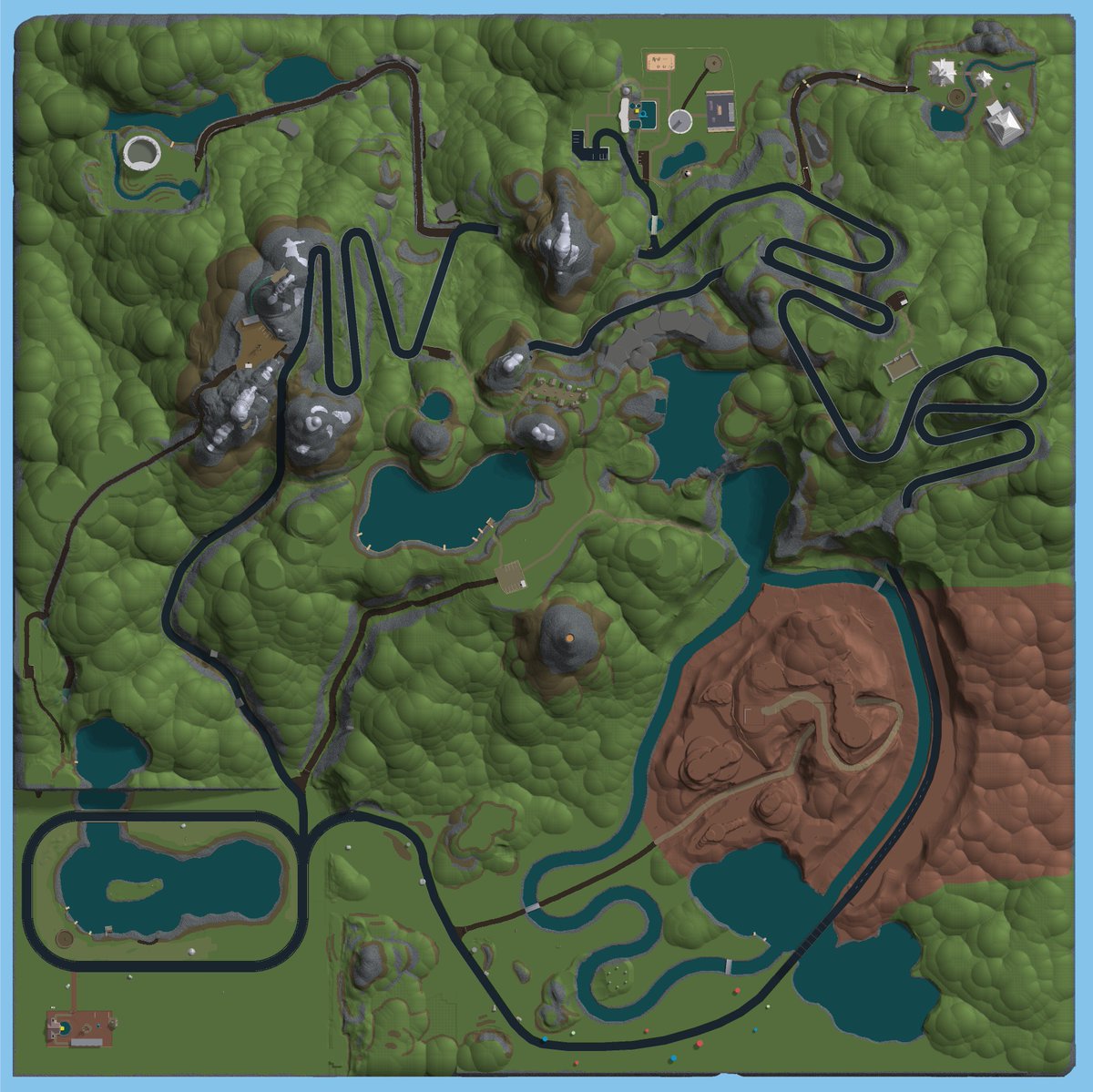 Simon On Twitter The Mountainous Backpacking Map So Far Soon You Ll Be Able To Travel In Style In Your Very Own Compact Rv Or Supercar Me And Rblxopplo Have Been Working On - roblox top down minimap image