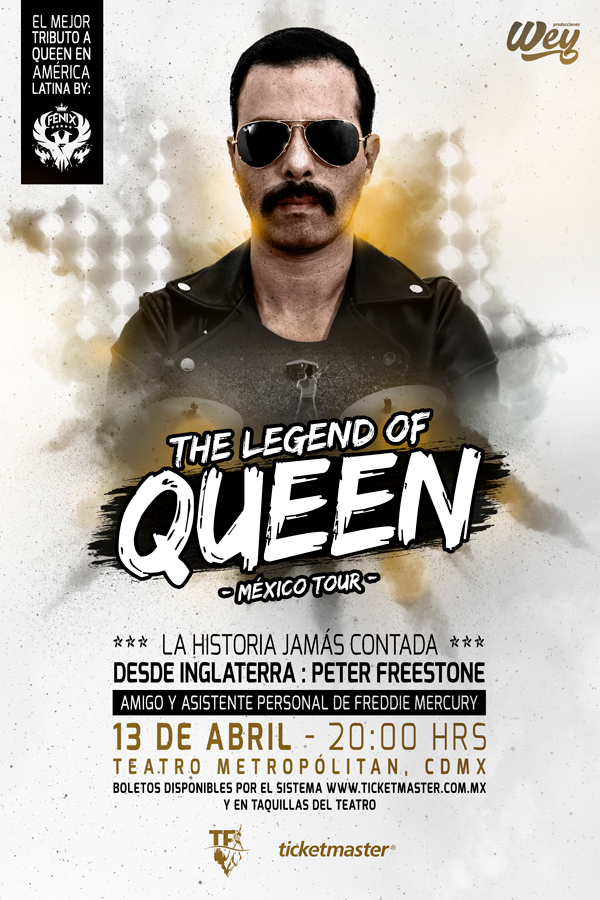 El 13-Abr tienes una cita con #TheLegendOfQueen para revivir los más grandes éxitos de la banda británica, tocado en su totalidad por Grupo Fénix y acompañados de Peter Freestone !

Adquiere tus boletos en taquilla y sistema <a href="/Ticketmaster_Me/">Ticketmaster México</a> 
ow.ly/Q2Mz50pFTga