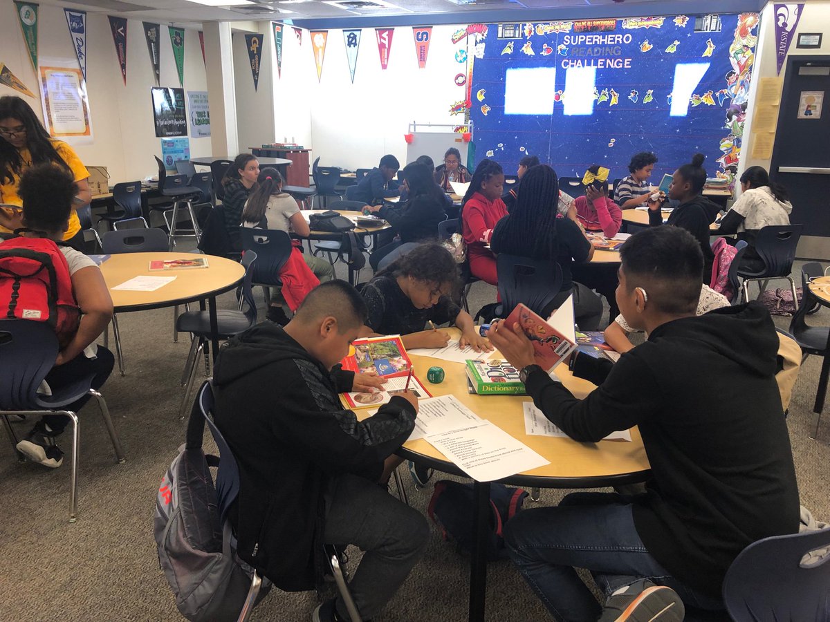 ChemwithClick's tweet photo. Another awesome week of Tiger Tutors! We are combining a library book scavenger hunt with reading comprehension cubes! #bekindbeatiger #dobetter @ecityservices @Ecity_News https://t.co/ZRes4xY8kX