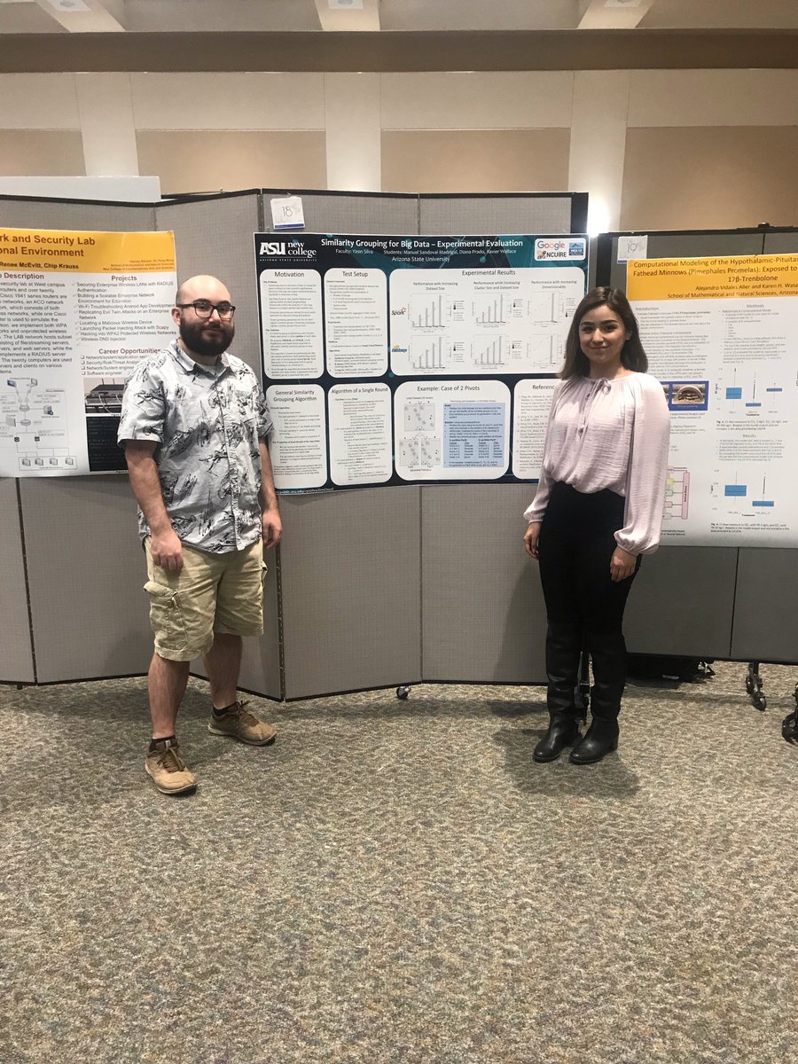 YasSilva1's tweet image. What the pictures don&apos;t show is the hundreds of hours of hard work behind each of these research posters. Proud of my undergraduate research assistants! #SimCloud #BullyBlocker #NCUIREResearchSymposium @ASUNewCollege @ASU Thank you @NSF, @Google, WAESO &amp;amp; NCUIRE for your support.