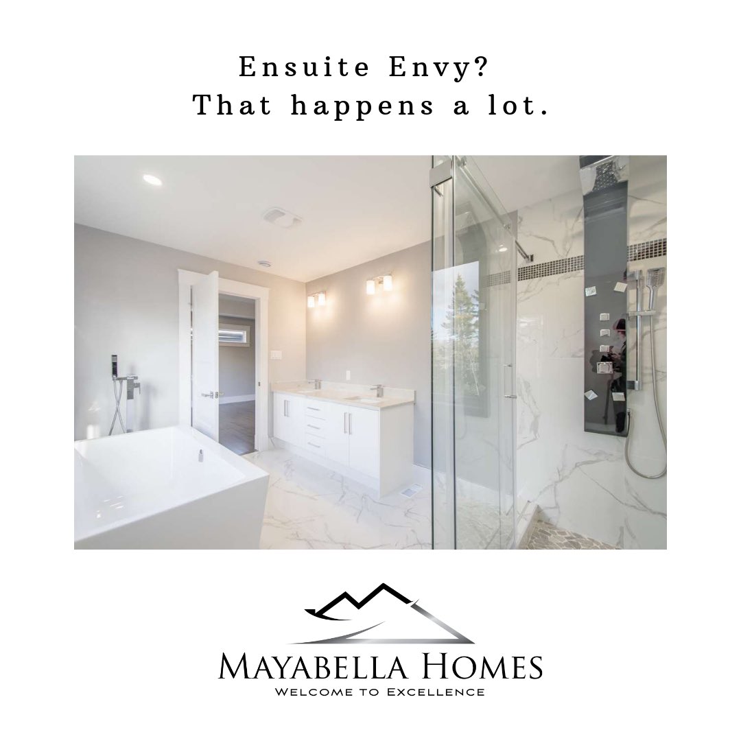 MayabellaHomes's tweet photo. We want to end ensuite envy. All of our models include stunning ensuite bathrooms off the master bedroom. You deserve this #MayabellaHomes #WelcomeToExcellence #LuxuryHomes https://t.co/wzWKfkfNXW