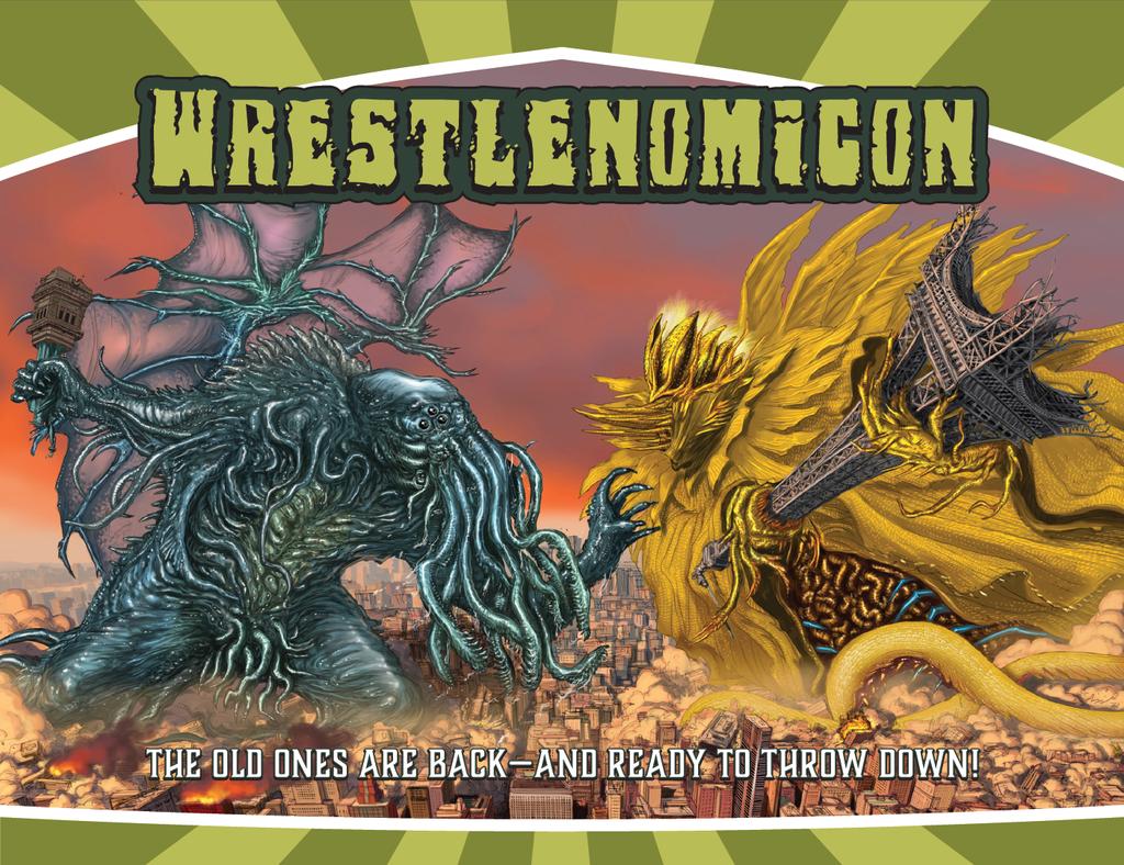 TheGamingGang's tweet photo. On tonight's #TheDailyDope I share a how to play and review #Wrestlenomicon, which is currently up on Kickstarter, from @FireOpalGames and @ArcDreamLLC. Live at 8pmEST/7pmCST/5pmPST on YouTube: https://t.co/vEZFSw1v6A. I hope to see you there gang! 😁 #BoardGames #Cthulhu https://t.co/2iSJ3xTvoC