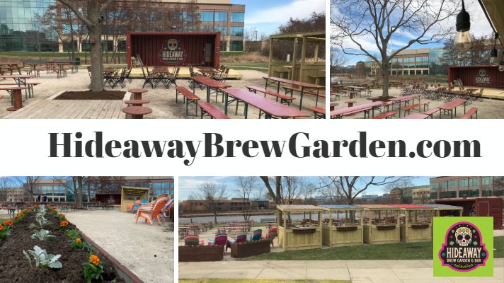 HideawayBrew's tweet photo. Lights and flower boxes are getting added today! Visit https://t.co/B2YTKeI8zy to see a schedule of upcoming events for the summer! https://t.co/QEmSCKDX99