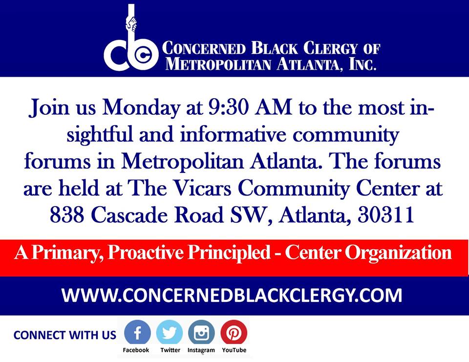 Thanks to all of those who attended the CBC Weekly Community Forum. Join us next week where our presenters will be: Dr. Vennessa Abram, Mental Health Specialist; Commissioner Natalie Hall, Fulton Co. Commissioner District 4 and Representative Kim Scoffield.