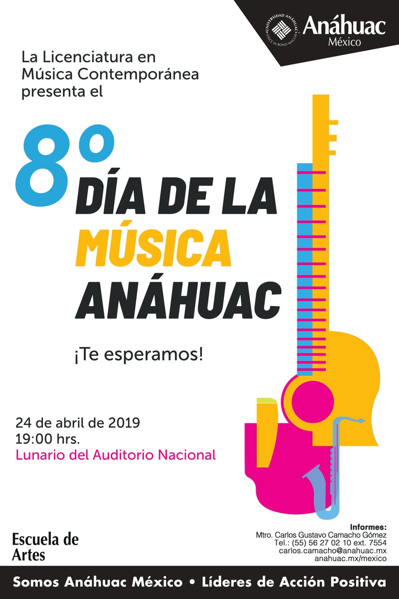 ArtesAnahuac's tweet photo. Los mejores artistas, en el mejor lugar...
Ven y conoce a los nuevos talentos que forman parte de la Licenciatura en Música Contemporánea de la Escuela de Artes de la Universidad Anáhuac. #FormamosArtistas  https://t.co/OBHbOfmAxP https://t.co/ARgrygzDlV