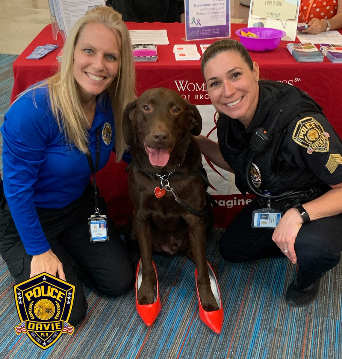 DaviePolice's tweet image. The "Walk a Mile in Her Shoes" event at @NSUFlorida was held to raise awareness about the serious causes, effects, and remediations to men's sexualized violence against women. Members from the #DaviePolice put on the red shoes and walked!