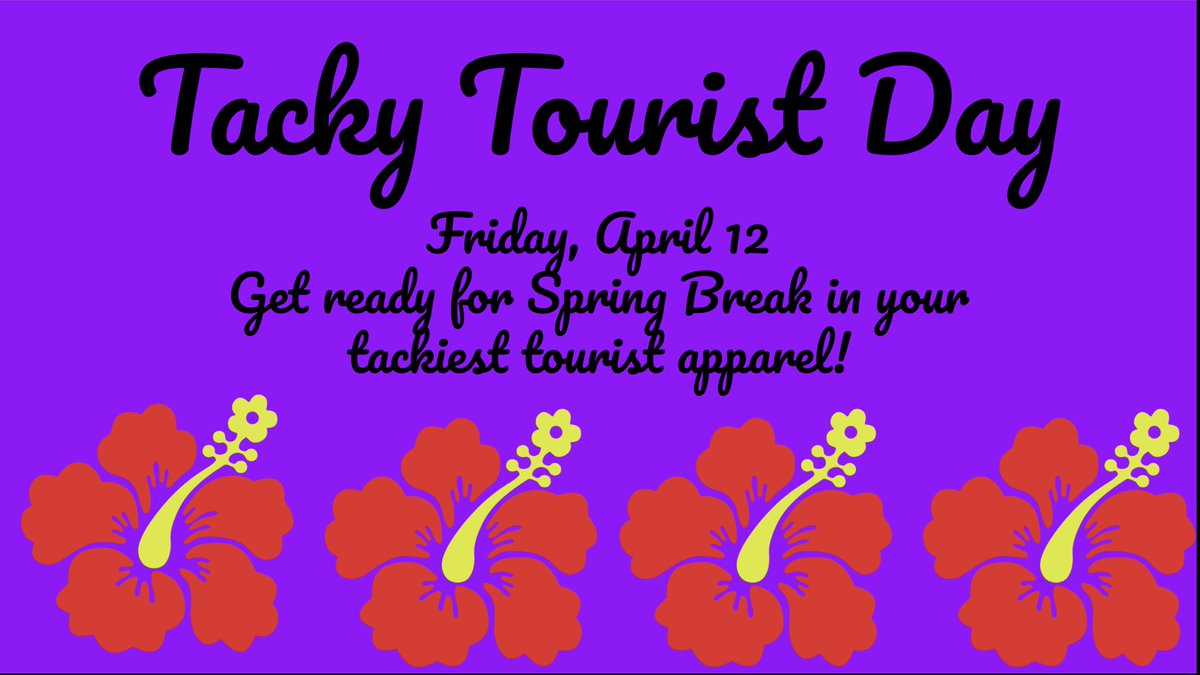 it’s almost spring break and you know what that means... break out your tackiest tourist apparel for this friday!!! let’s get pumped to travel and enjoy the sun during break! 🐠🌞