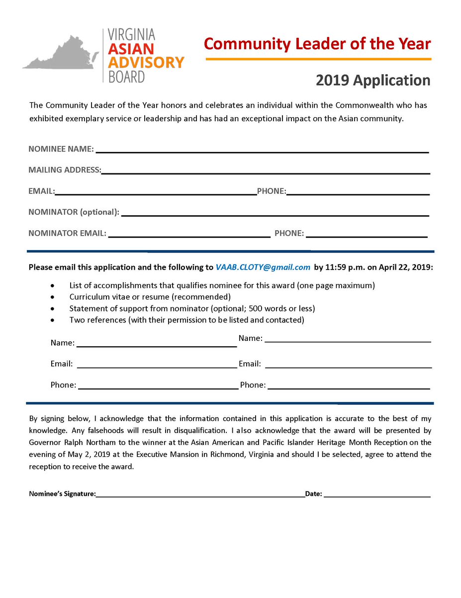 Call for Nominations: 2019 VAAB Community Leader of the Year - mailchi.mp/3b802f8147c0/c…