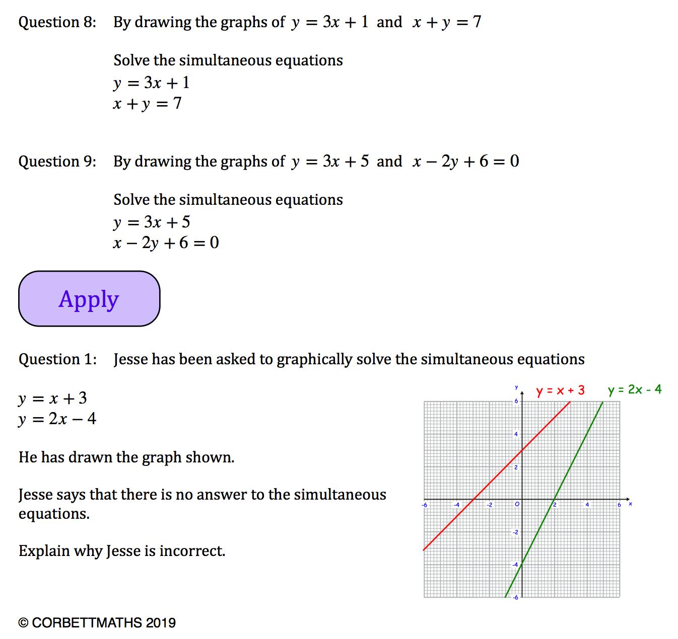 Corbettmaths Sur Twitter New Textbook Exercises Algebraic Proof Https T Co Lzu5ltpzzb And Solving Simultaneous Equations Graphically Https T Co Dab2vrloan Https T Co S3xg34tpzz Twitter